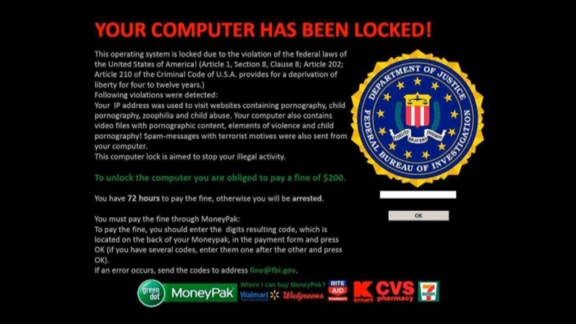 Death Virus (Fake FBI Ransomware