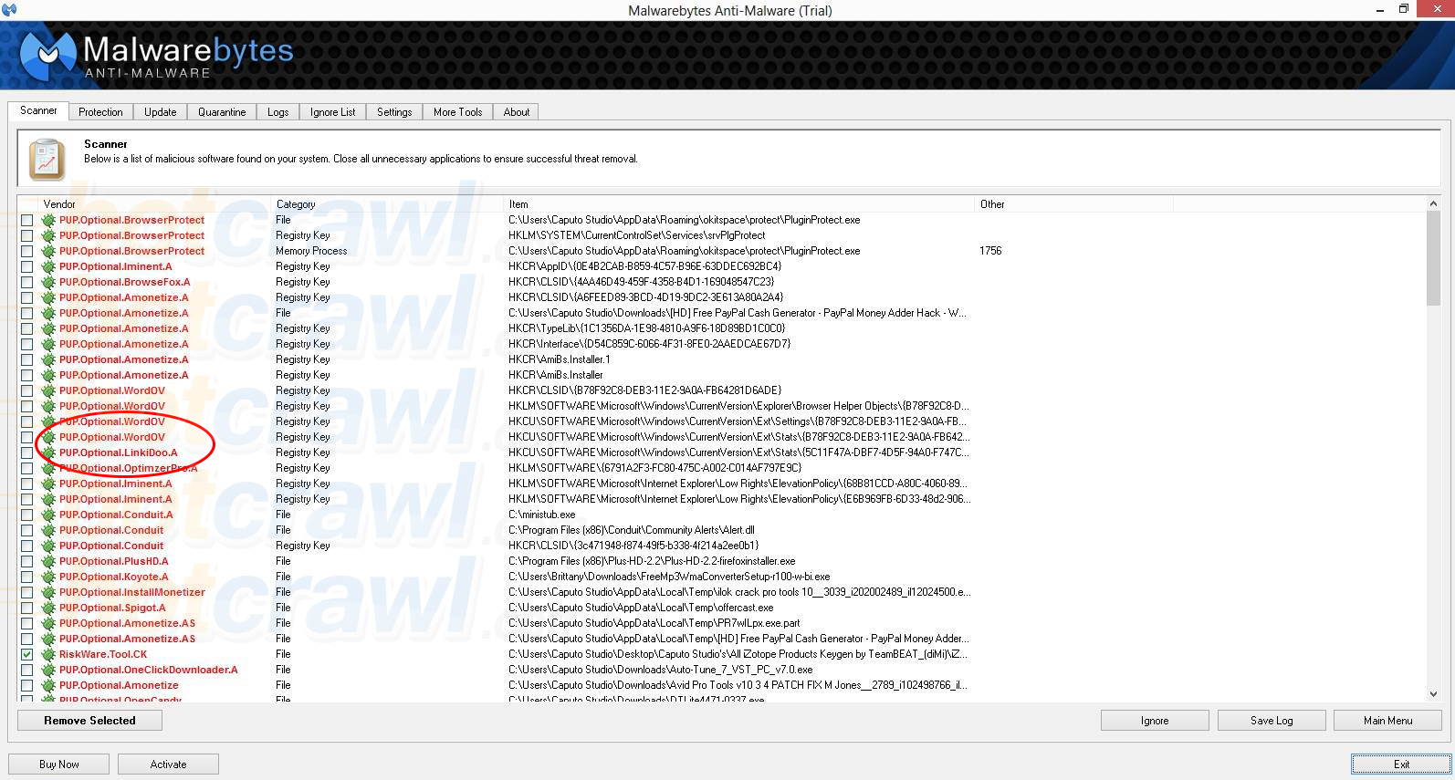 pup.optional.linkidoo.a malwarebytes