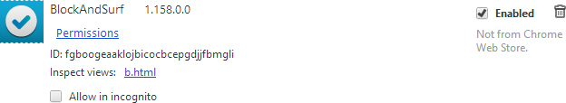 remove BlockAndSurf extension from Google Chrome