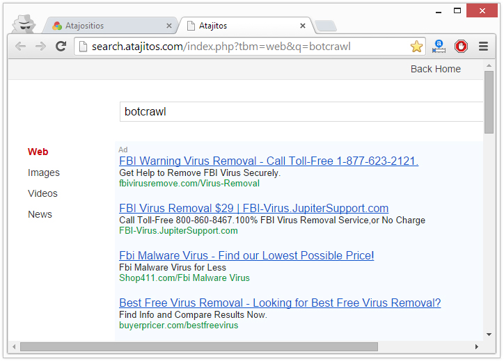 atajitos.com redirect virus removal