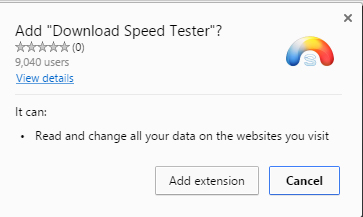 Download Speed Tester extension