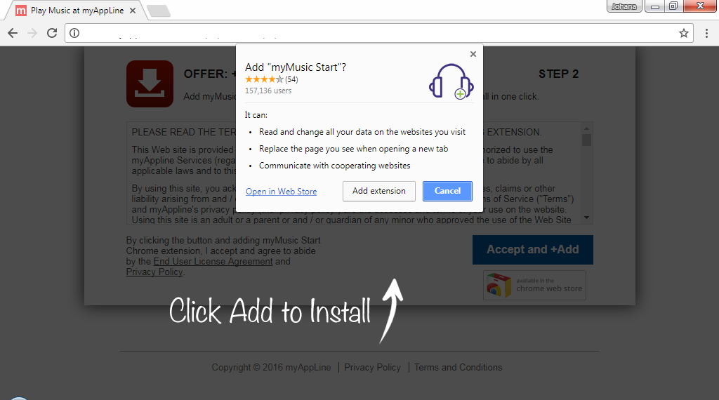myMusic Start extension