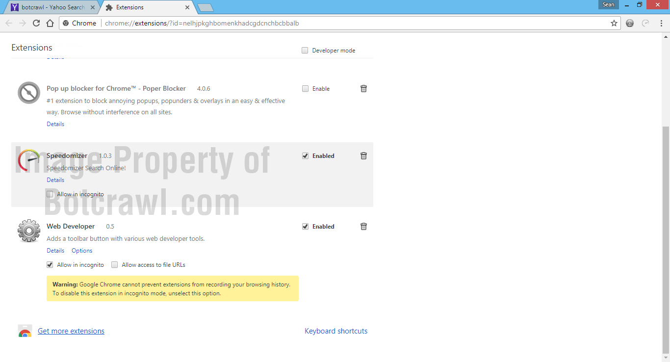 remove Speedomizer extension