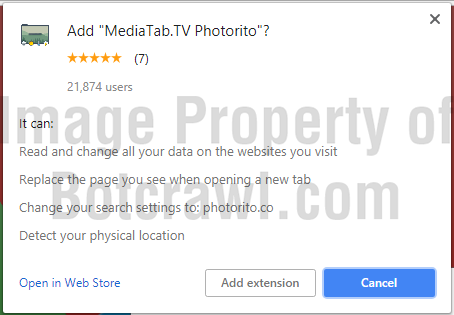 MediaTab.TV Photorito extension permissions