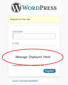 Custom WordPress User Registration Message