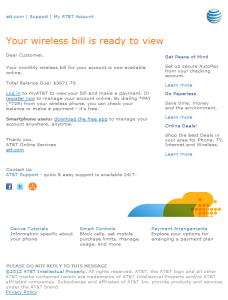 Email Spam: AT&T Customer Care