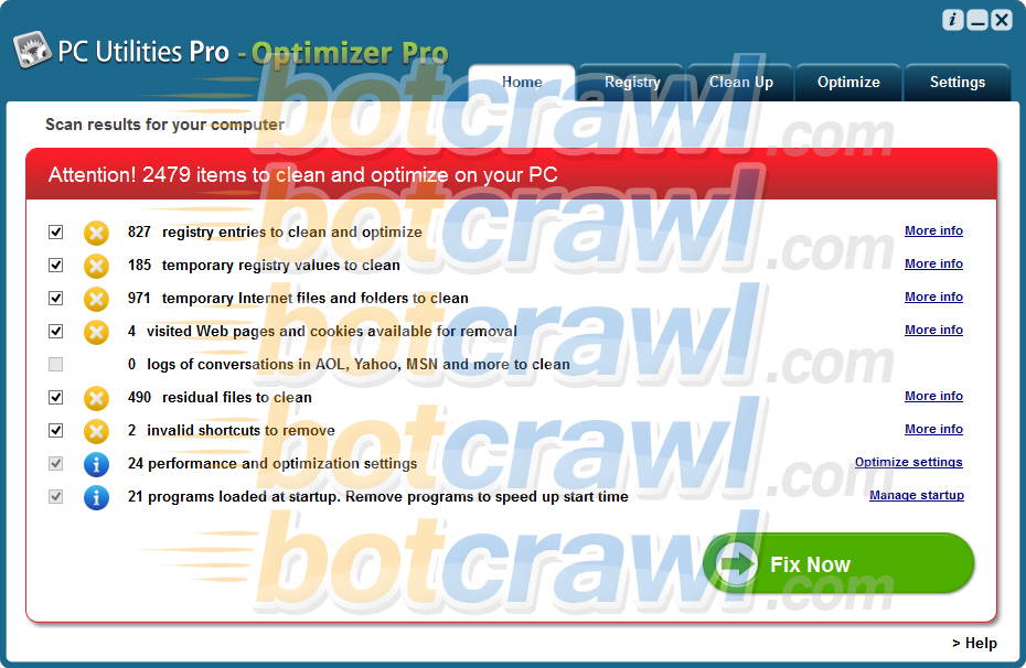 PC Utilities Pro Optimizer Pro virus removal
