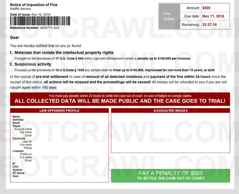 Notice Of Imposition Of Fine