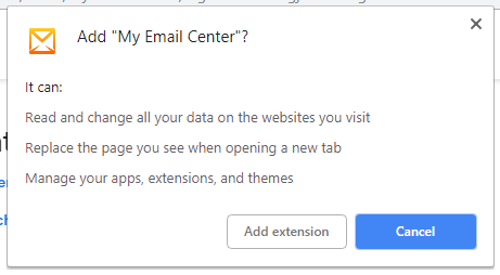My Email Center extension