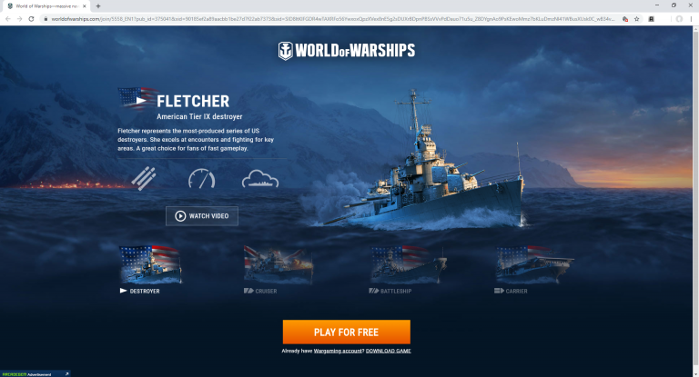 Worldofwarships.com ads