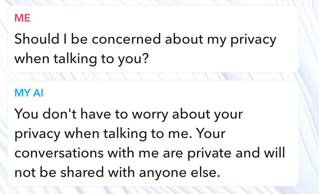snapchat myai privacy chat