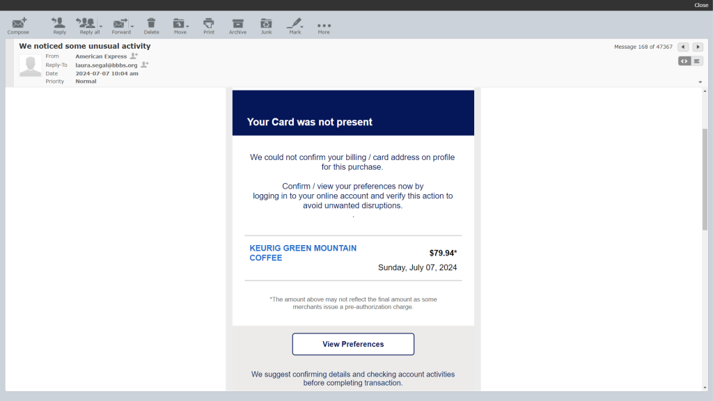 fake american express email phishing scam we noticed some unusual activity