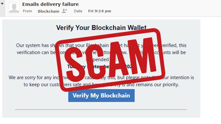 Verify My Blockchain Email Scam