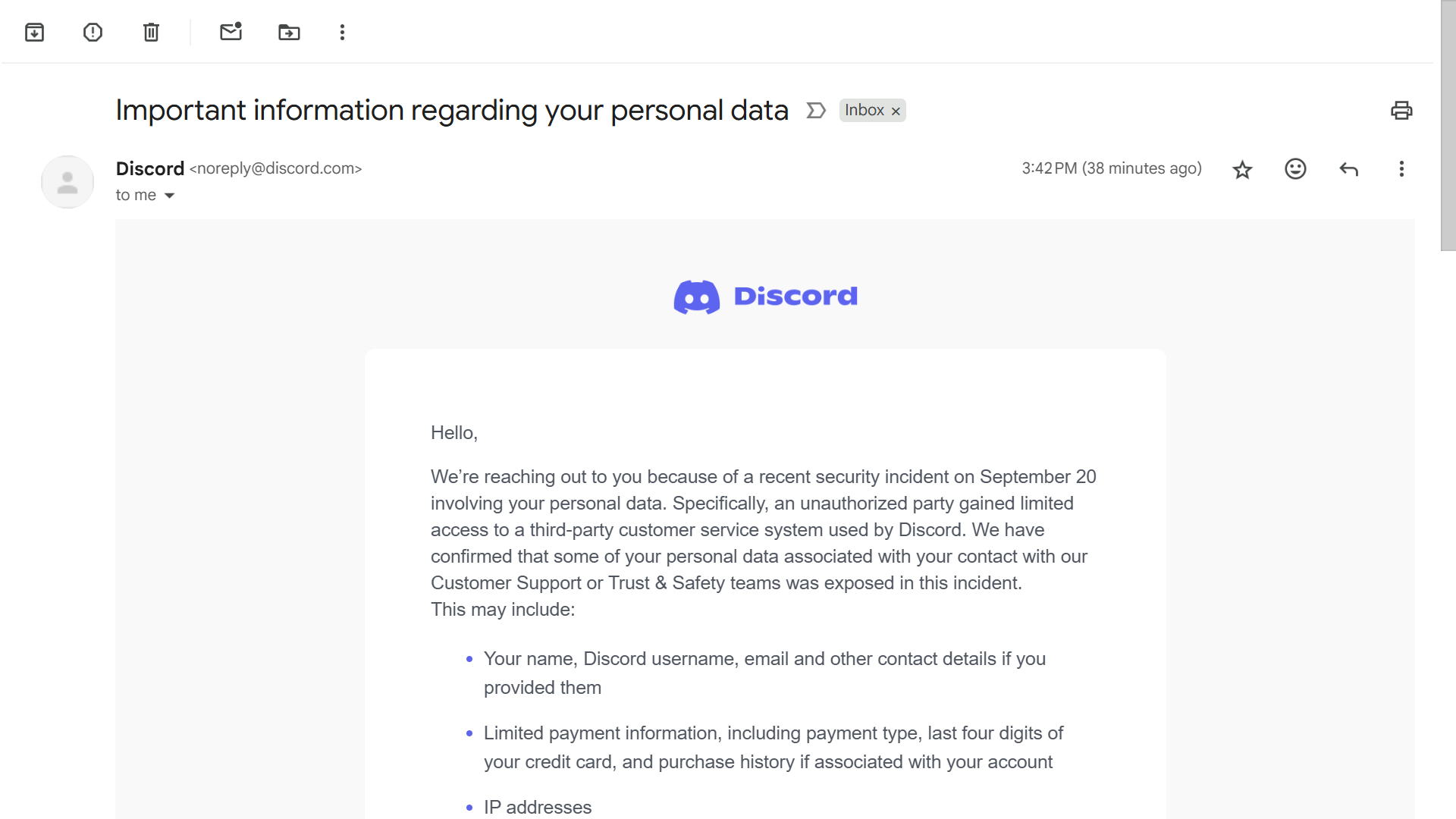 Discord Data Breach: Personal Data Exposed in Hack