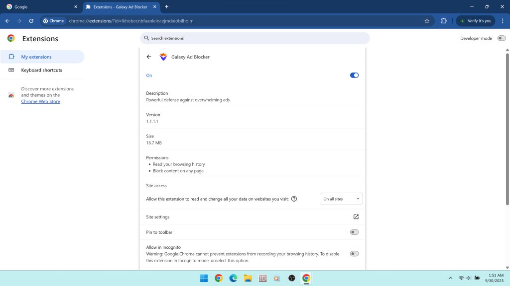 galaxy ad blocker permissions