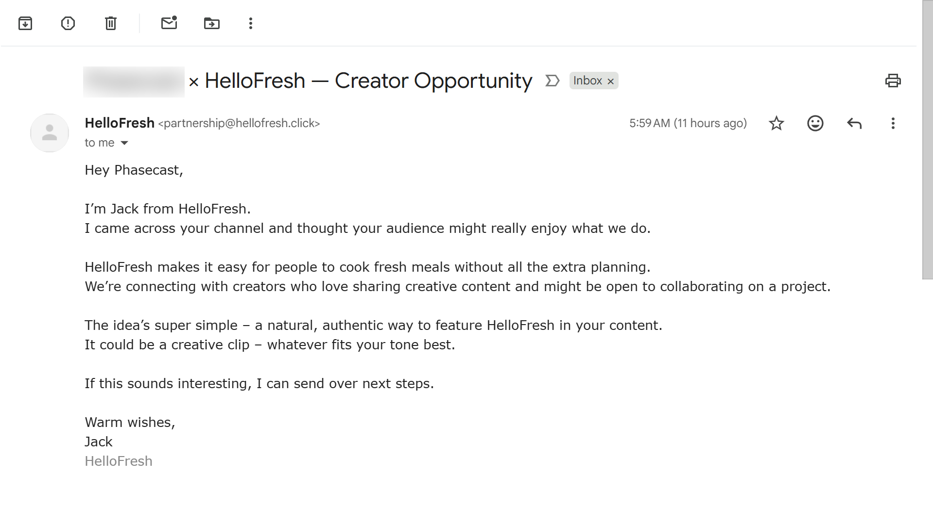 HelloFresh Scam Emails Targeting Creators With Fake Partnerships
