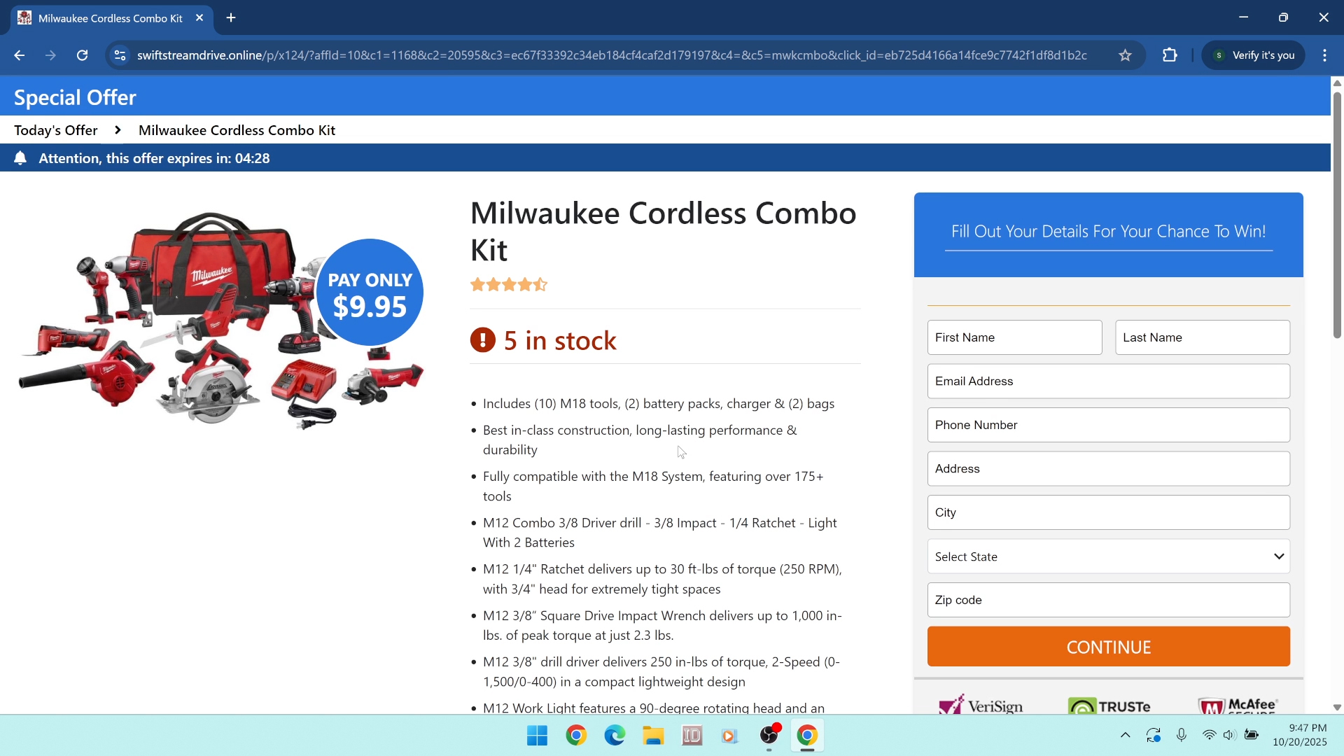 Milwaukee Tool Set Email Scam Poses as Harbor Freight Giveaway