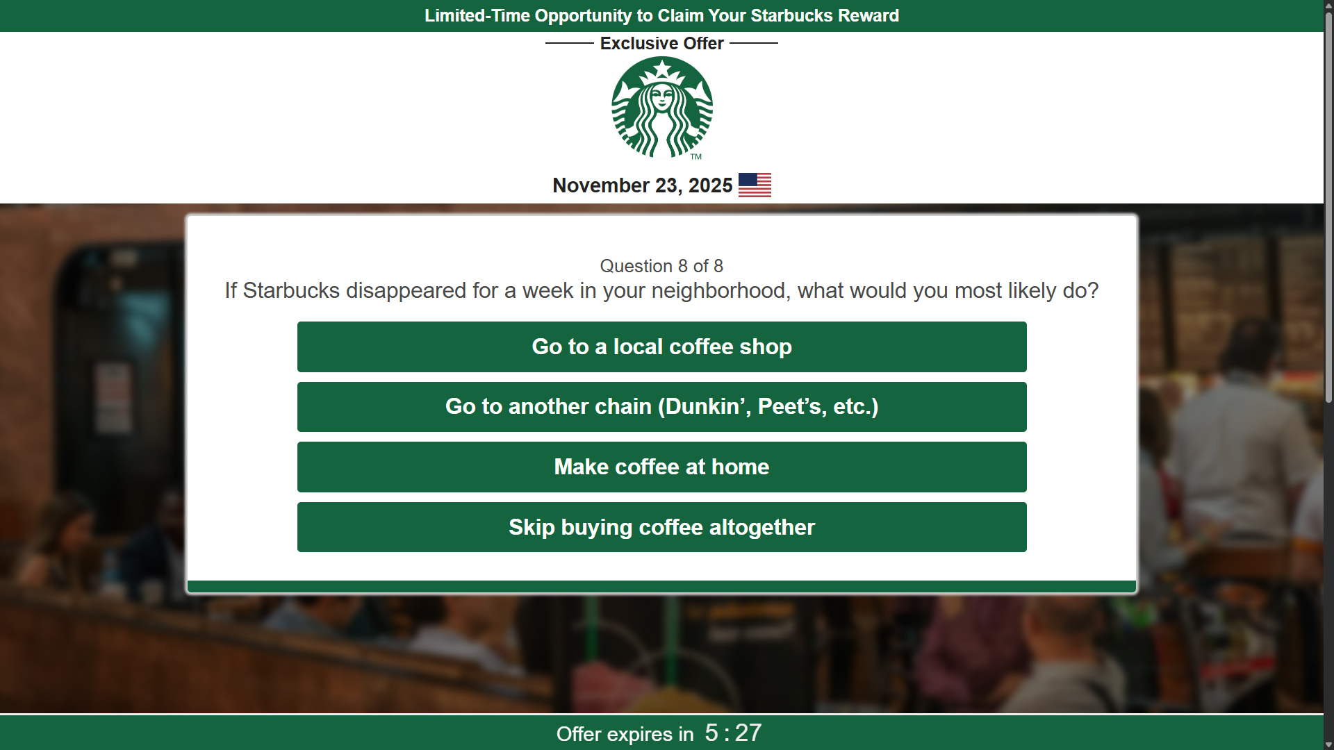 starbucks survey