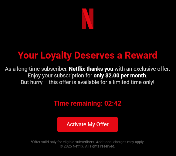 your loyalty deserves a reward email