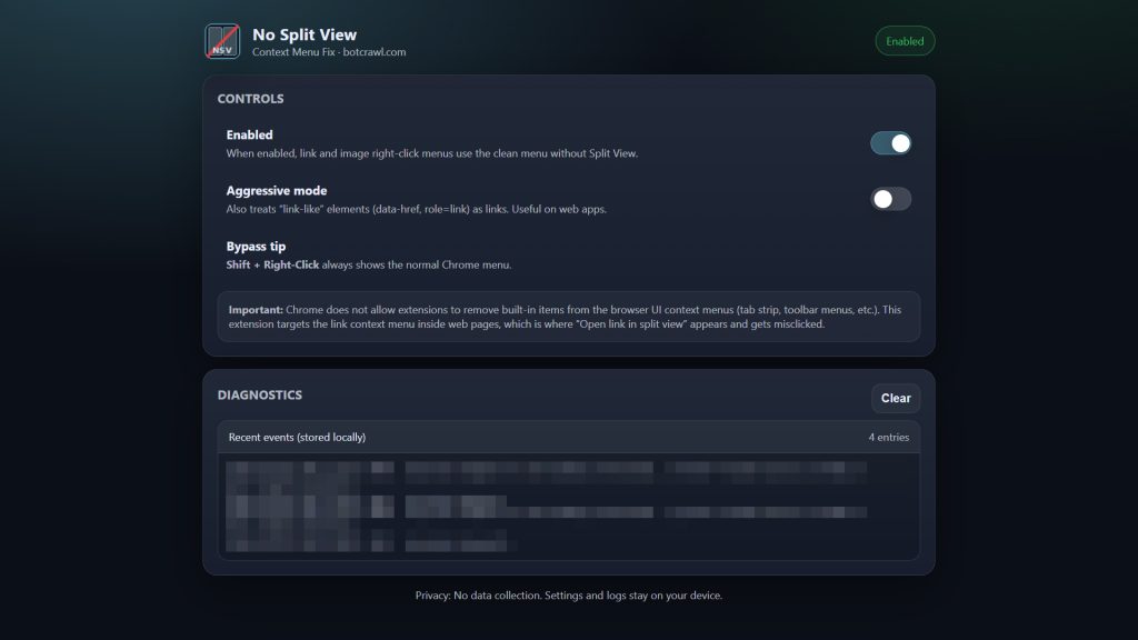 No Split View: Remove from Right Click 7 no split view options