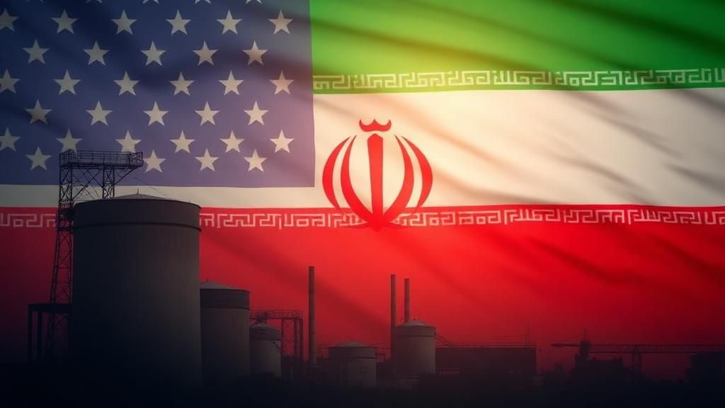 Flags of USA and Iran combined